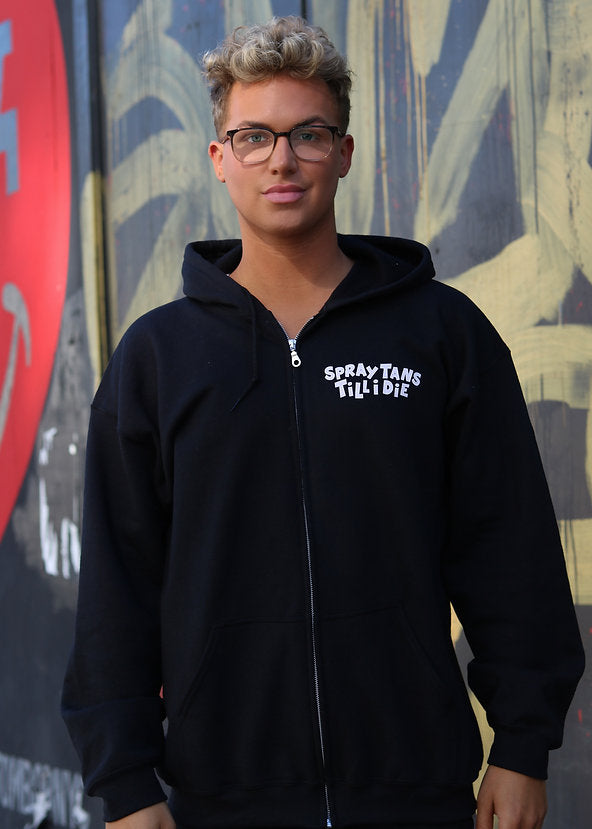 SPRAY TANS TILL I DIE ZIP-UP HOODIE