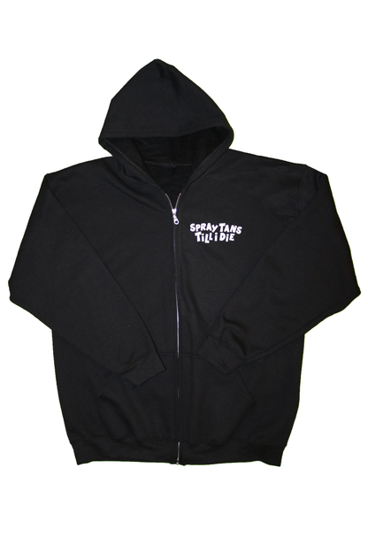 SPRAY TANS TILL I DIE ZIP-UP HOODIE